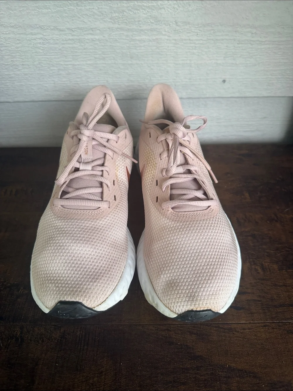 Nike Women's Pink React Foam Running Shoes with Metallic Swoosh